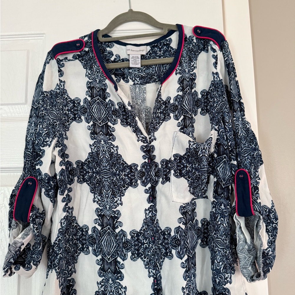 Soft Surroundings Pattern Flowy Blouse - image 2